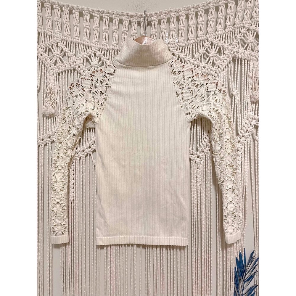 Free People Intimately Rib and Lace Turtleneck Size XS/S